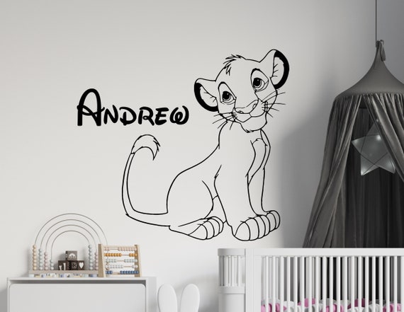 Le roi lion décalque nom personnalisé cartoon wall sticker Simba