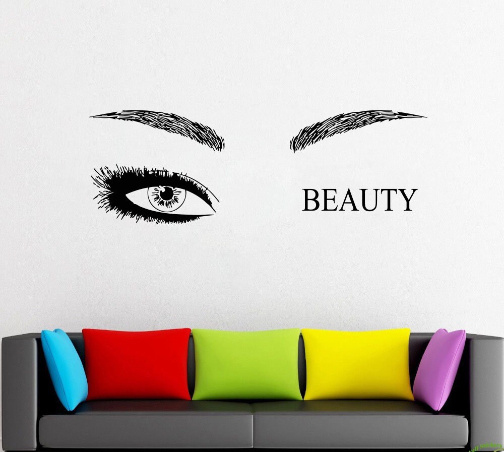 Eyelash decals Eyelashes Wall Decal Window Sticker Beauty Etsy