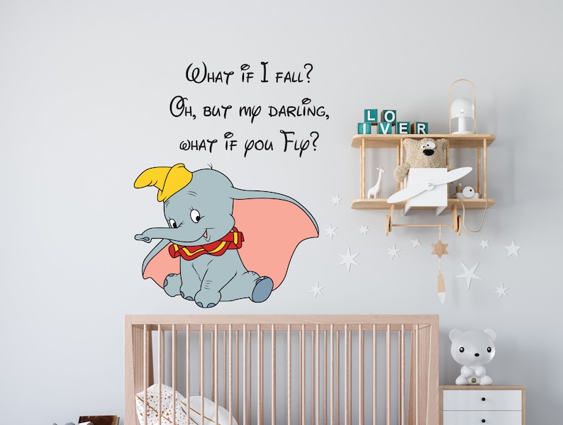 Dumbo Elephant Wall Decal Dumbo Wall Sticker Nursery Wall Etsy