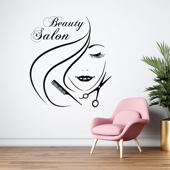 Hair Salon Wall Decal Sticker Hair Stylist Hair Tools Scissors Etsy