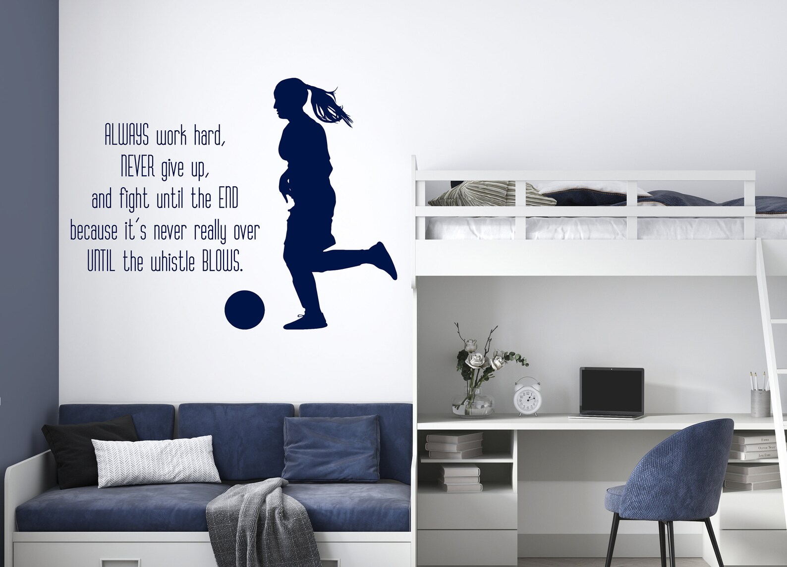 Girl Soccer Wall Decal Soccer Player Wall Sticker Soccer Etsy