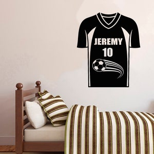 Personalized Name Soccer Wall Decal | Soccer Sportswear Wall Sticker | Soccer Wall Decor | z137