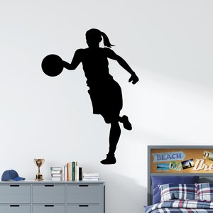 Girl Basketball Wall Decal | Basketball Wall Decor | Custom Name Basketball Player | Basketball Wall Sticker CUS154