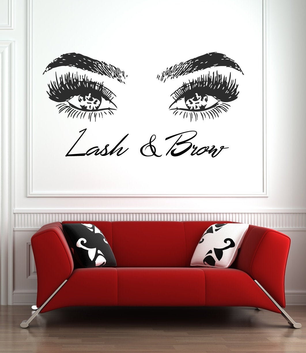 Eyelashes and Eyebrows Wall Decal Lashes and Brows Window Etsy