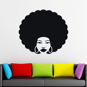 African style Wall Decal Window Sticker Beauty Salon Woman Face Africa  Afro American  1674