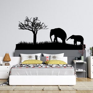 African Savanna Wall Decal Safari Animals Wall Decor Africa Wall Art Silhouette AF52