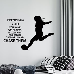 Girl Soccer Wall Decal | Soccer Player Wall Sticker | Soccer Wall Decor | sc42