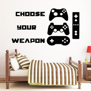 Gamer Wall Decal Video Games Wall Sticker Controller Wall Decal Gaming Room Wall Art vg045
