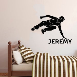 Personalized Parkour Wall Decal: Custom Name Vinyl Sticker 2607