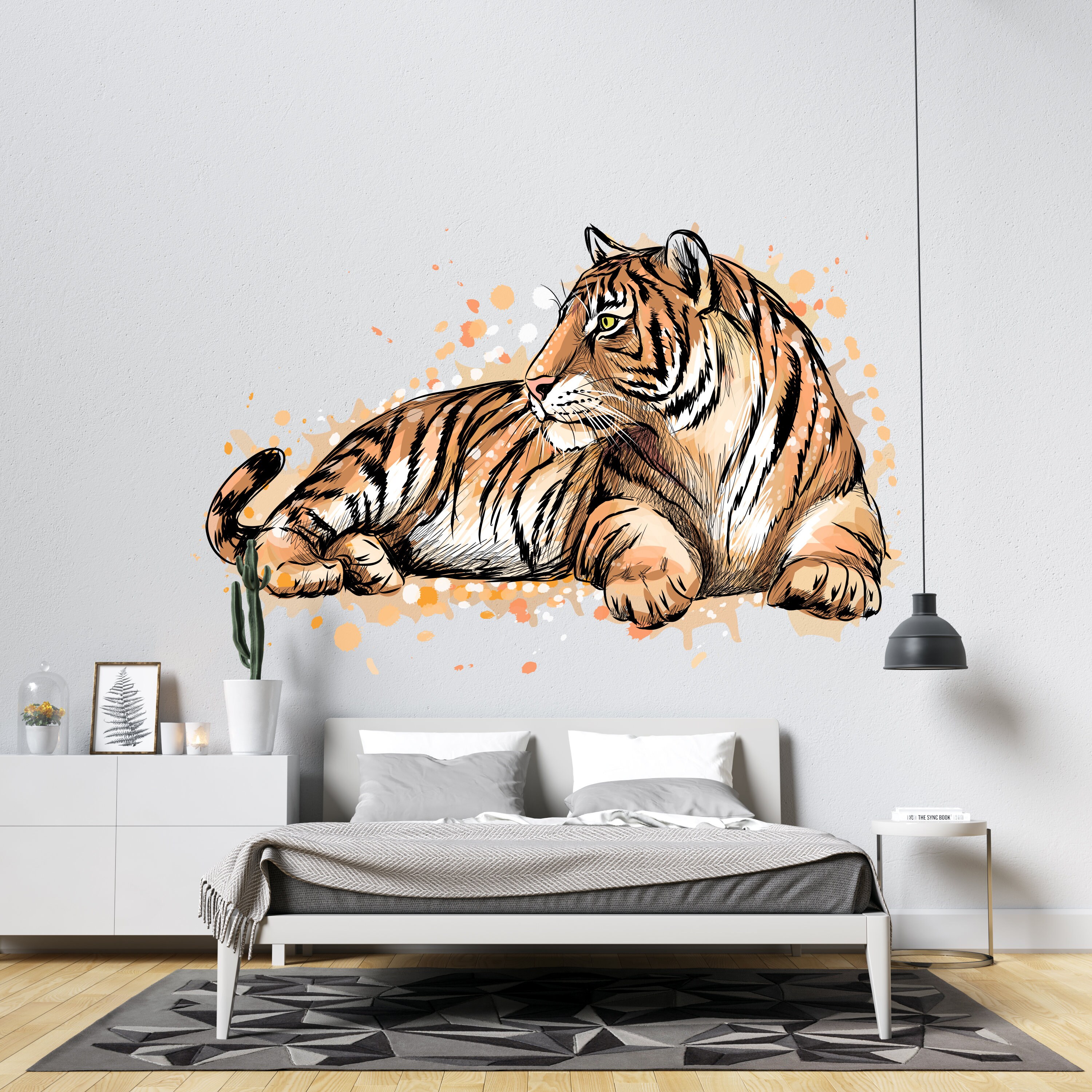 Golden Tiger Wall Decal | Removable Vinyl Home Decor Sticker | Fierce ...