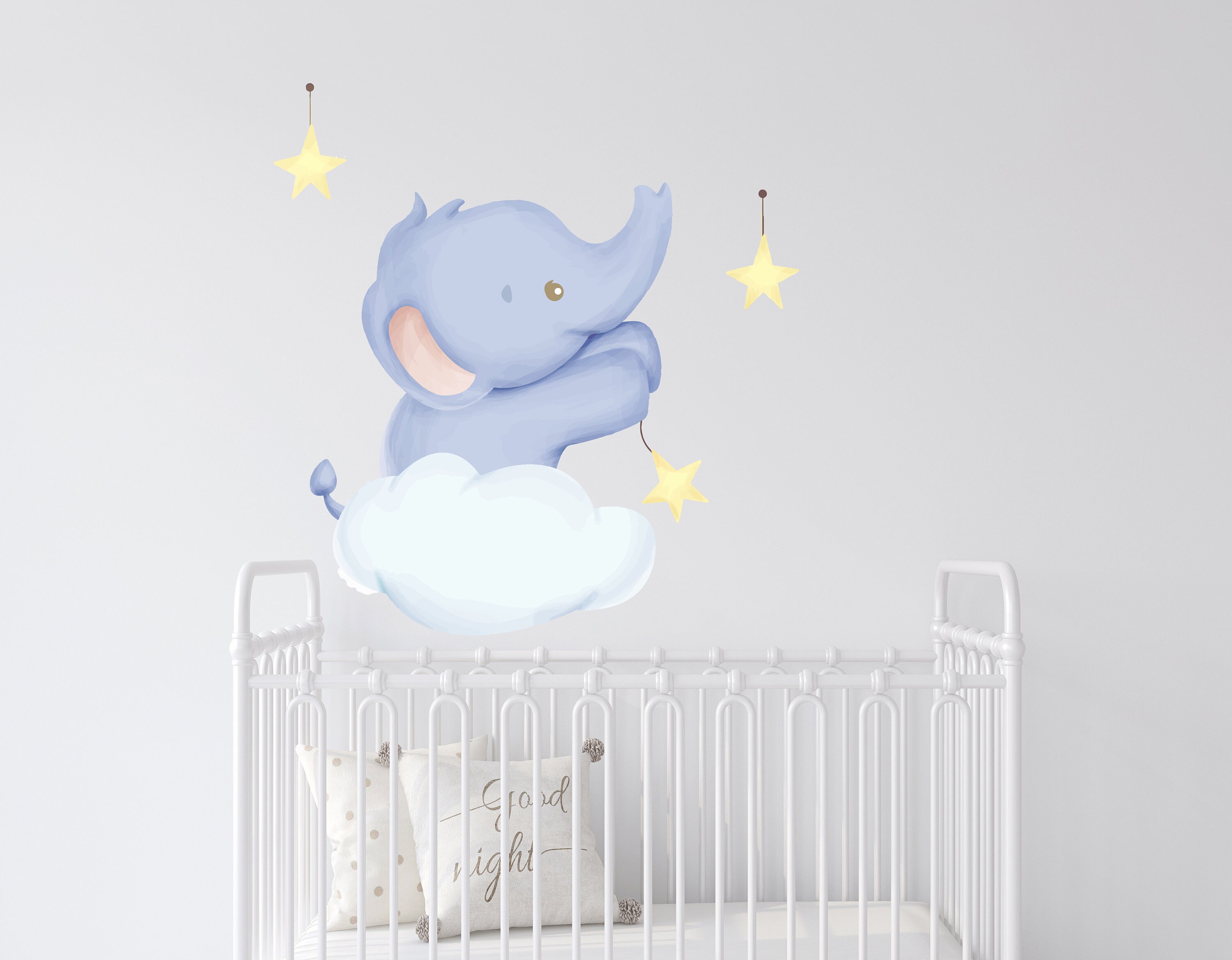 Cute Baby Elephant Wall Decal for Kids Nursery Elephant Wall | Etsy