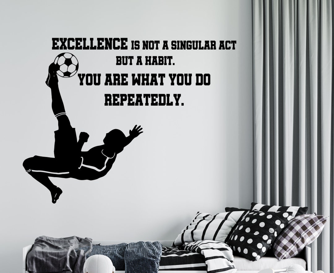 Soccer Quote Wall Decal Soccer Player Wall Sticker Soccer Etsy