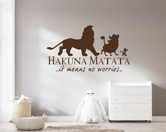 Hakuna Matata Lion King Wall Decal: Simba Nursery Decor 4079