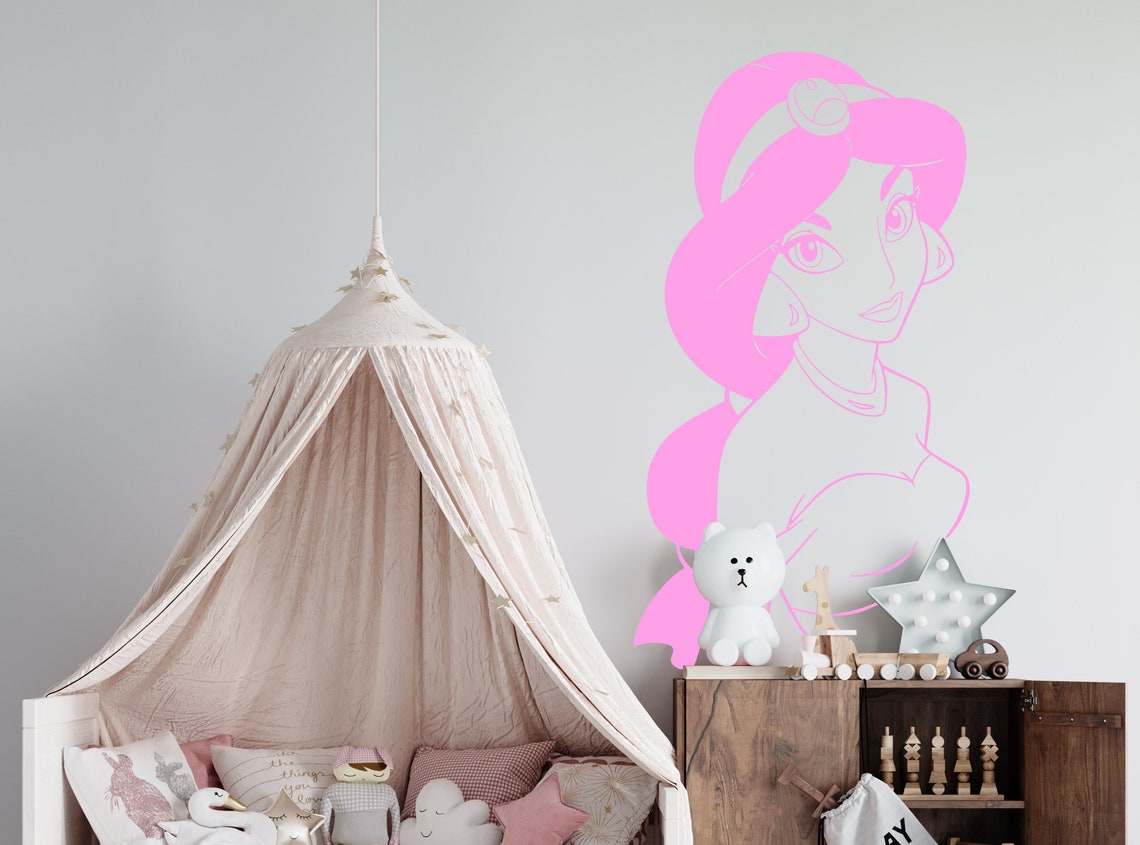 Princess Jasmine Wall Decal Aladdin Wall Decor Cartoon Etsy