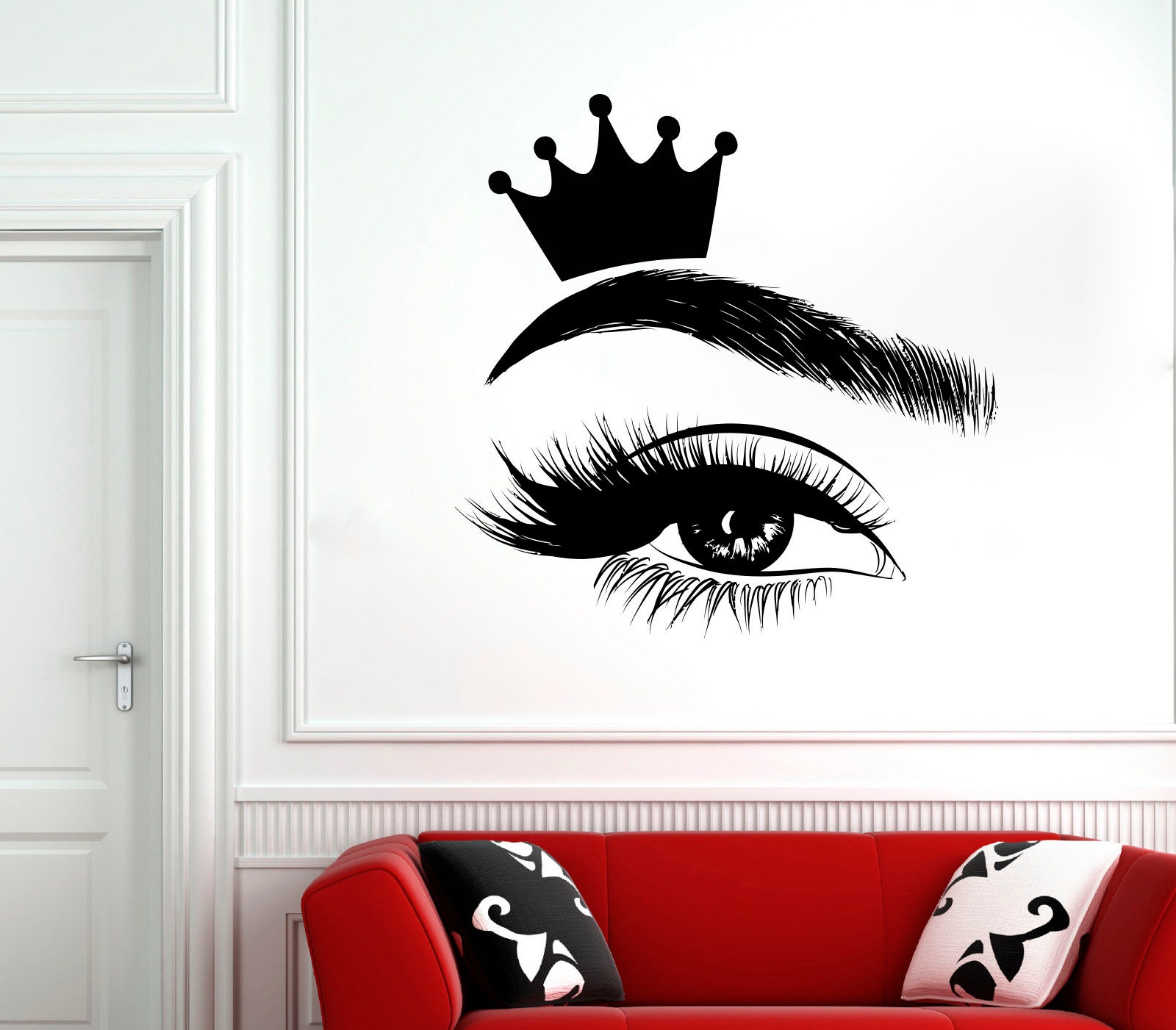 Live Lash Love Eyes Decal Sticker Brows Decal Makeup Lashes Salon Wall Decal 