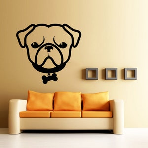 Pug Animals, Dog, Pets, dog Breed, Puppy Wall decor,Wall Decal,Window Sticker,Vinyl sticker Handmade t269