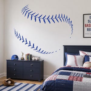 Baseball Stitches Wandtattoo: Sport Zitat Vinyl-Aufkleber 5103
