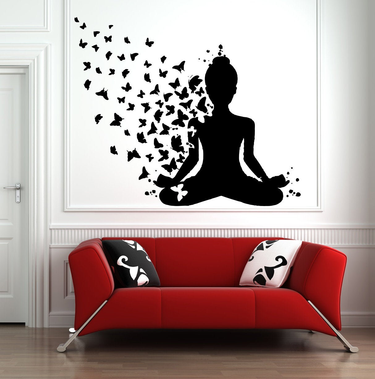 Vinyl Wall Decal Zen Yoga Center Icons Lotus Pose Meditation Stickers Mural  (g2384)