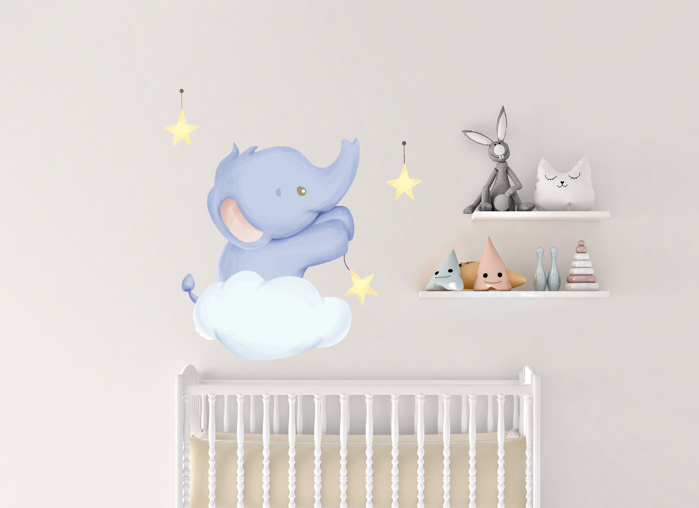 Süßer Baby Elefant Wandtattoo Kinderzimmer Elefant Wanddeko | Etsy