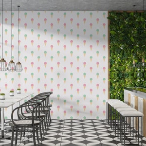 Papel tapiz autoadhesivo de tela extraíble con gráficos de pared para helados, para cafeterías y restaurantes, PW493
