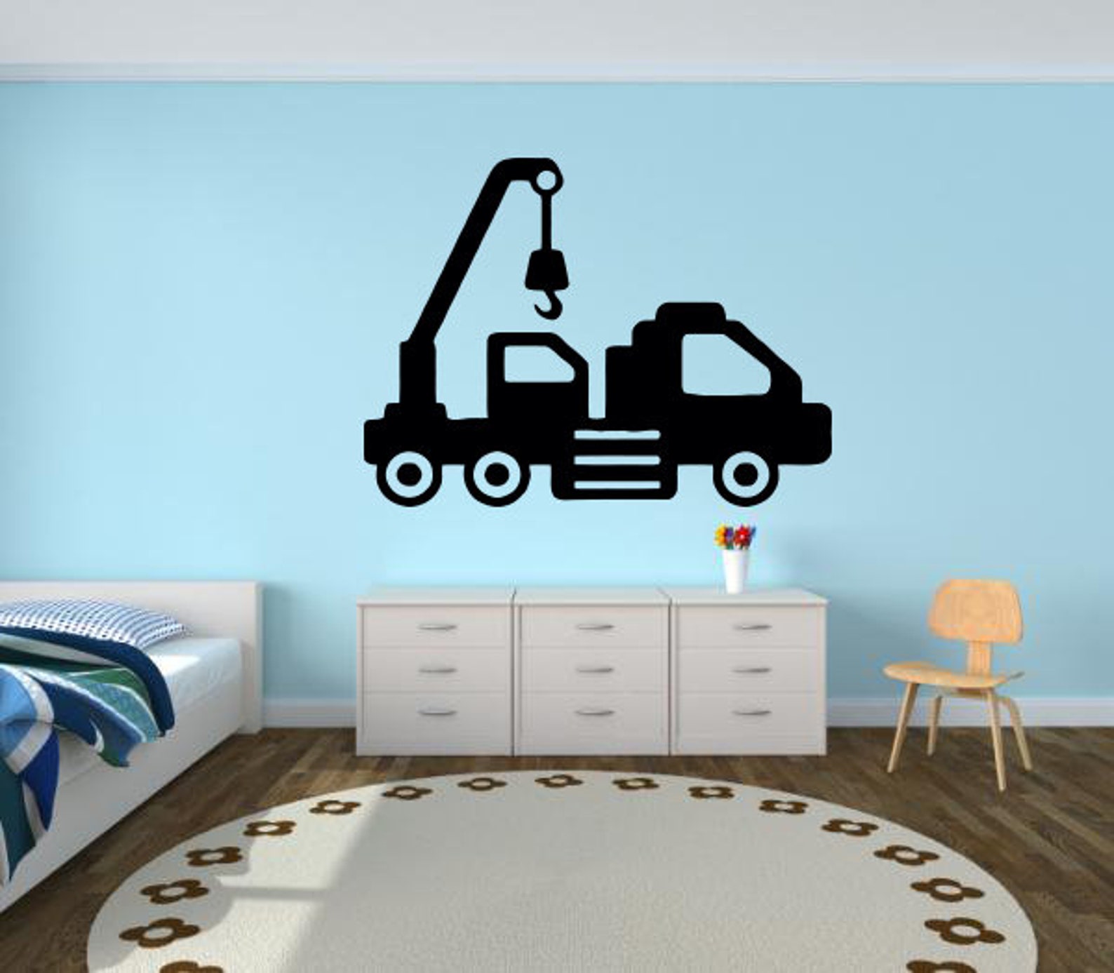 Construction Crane Wall Decal Heavy Construction Wall Etsy