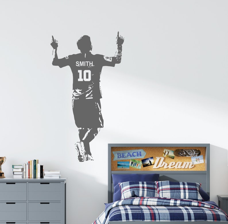 Personalized Soccer Player Wall Decal: Custom Name Vinyl Sticker Sc31 ...