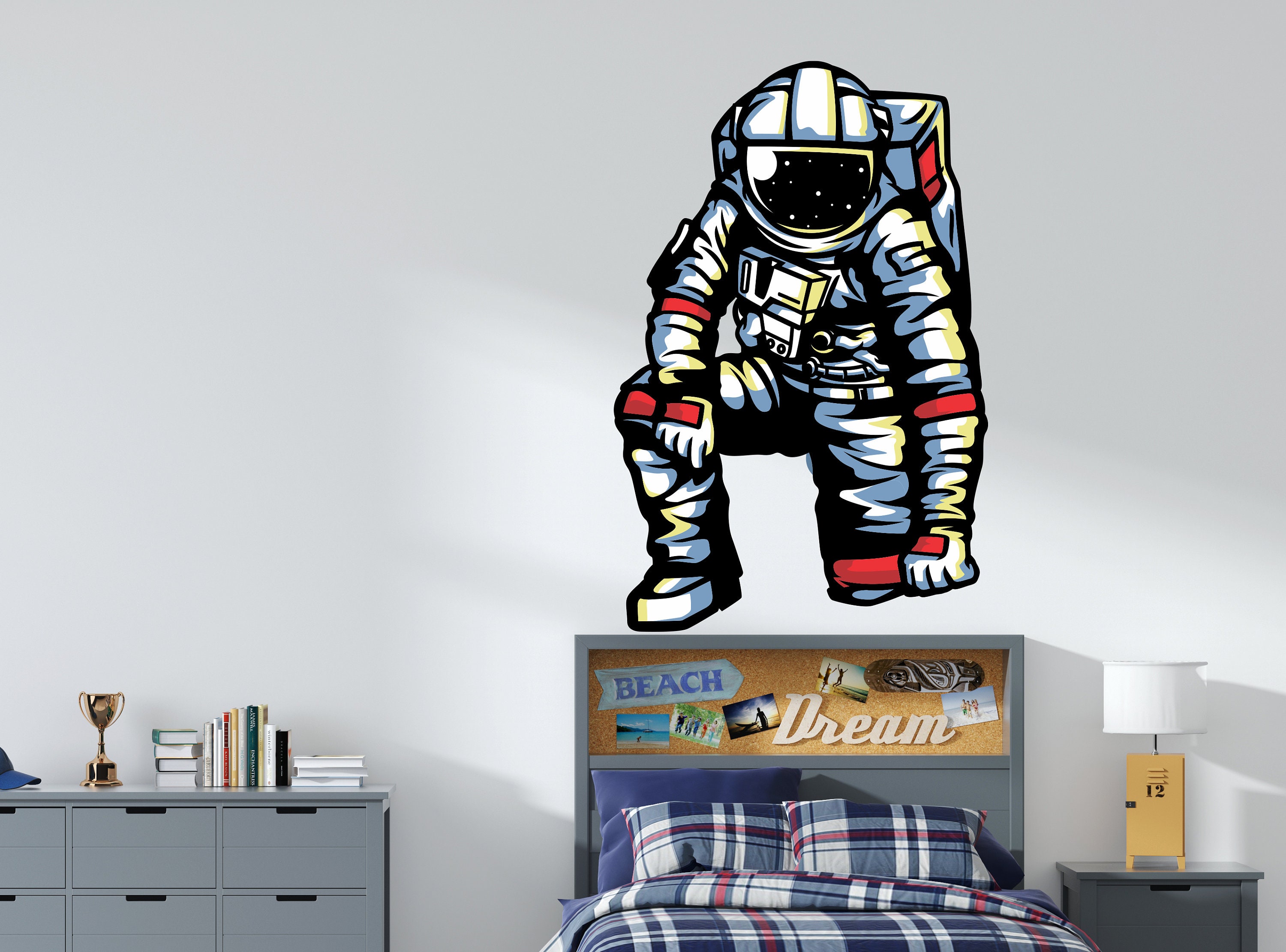 Astronaut Wandtatko Weltraum Wanddeko für Kinder Schlafzimmer | Etsy