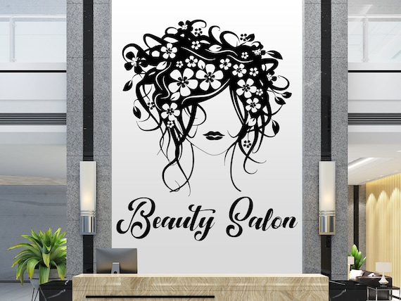 Wall Cosmetics Sticker Salon Decal Hair Beauty Self Adhesive