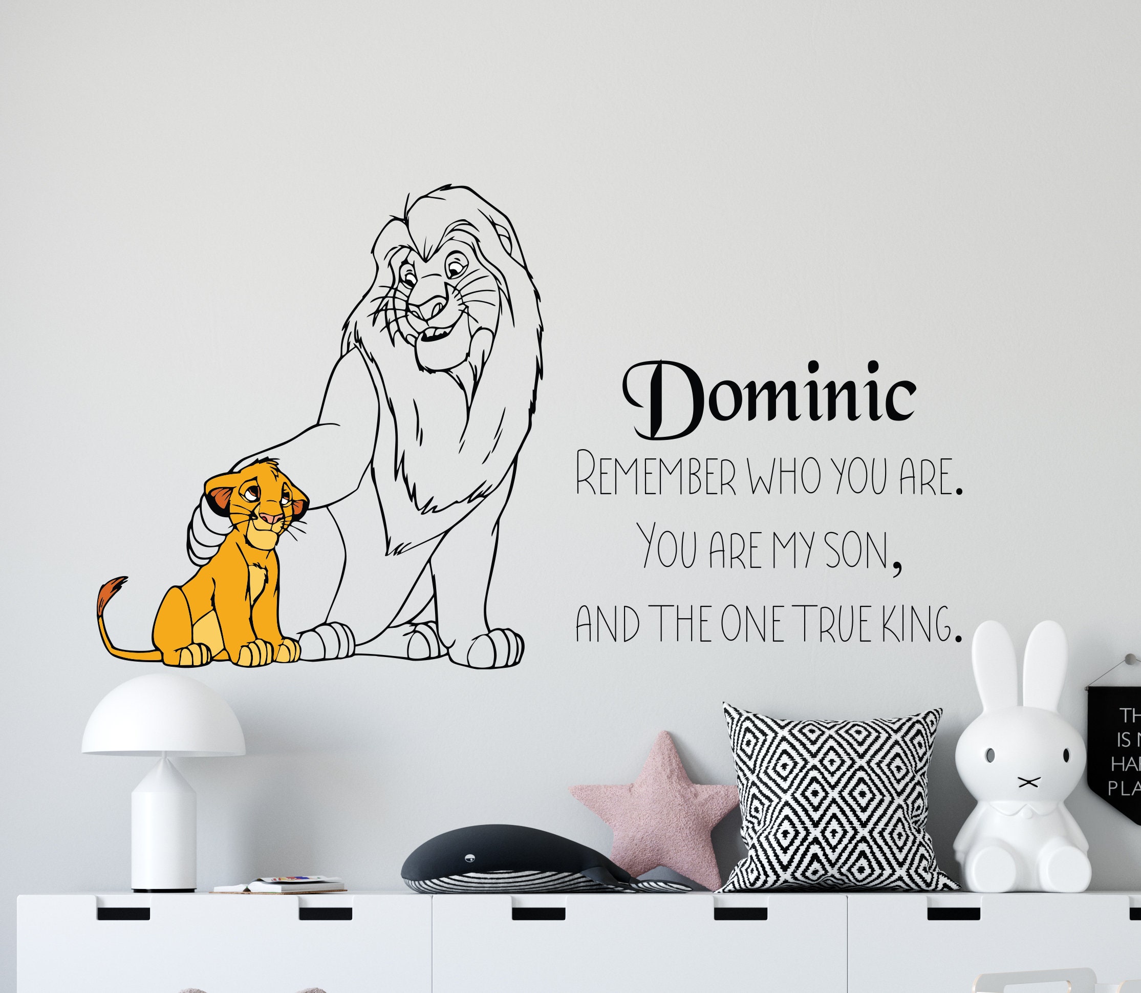 "Dream Big Little One" Lion King Wall Decal | 20x20 Inch Simba Night Sky Quote Sticker | Kids Room Decor - View #4