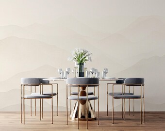 Serene Ridge | Minimalist Neutral Mountain Wall Mural | Beige Landscape Wallpaper | Peel & Stick Decor | SC53