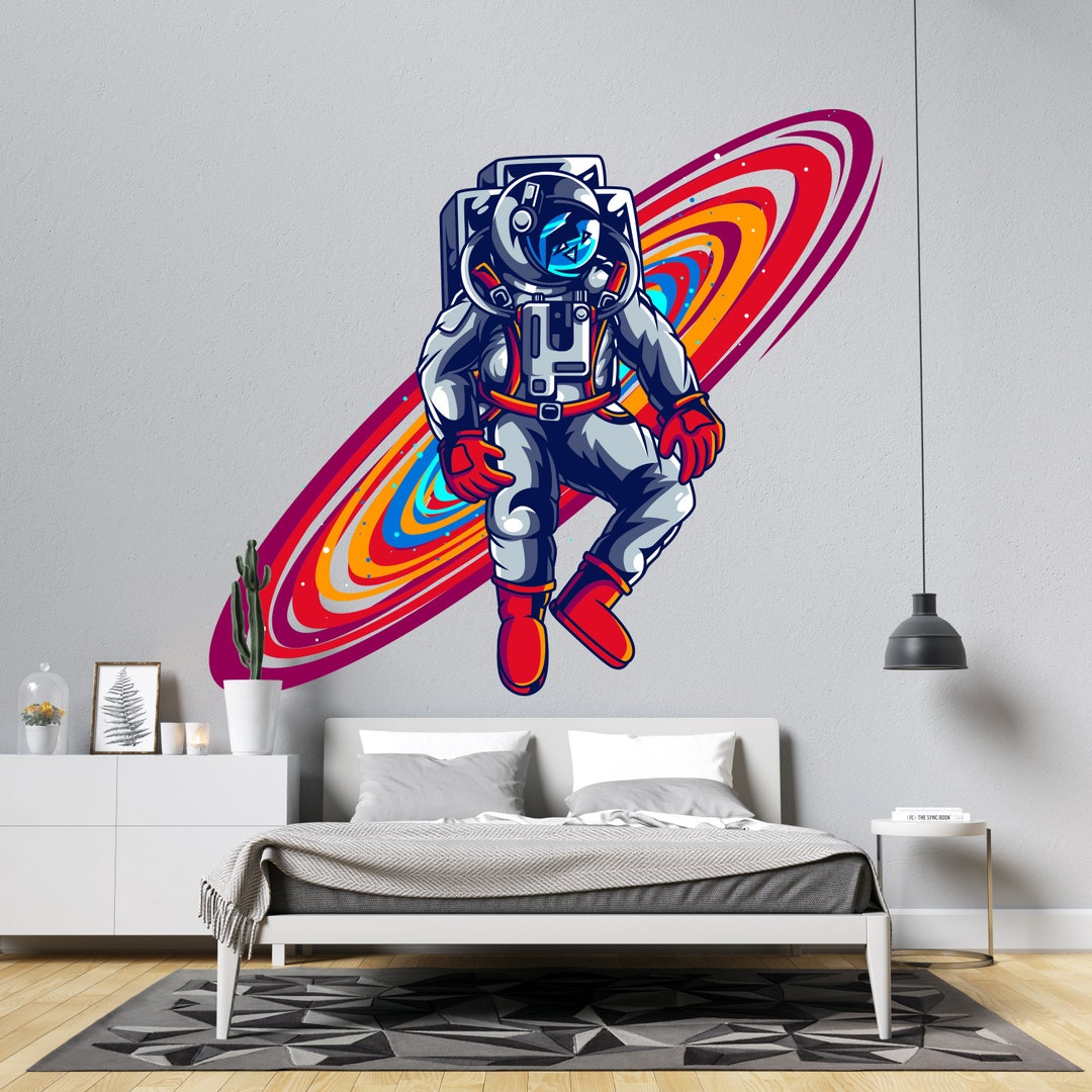 Astronaut Wall Decal Outer Space Wall Decor for Kids Bedroom Astronaut ...