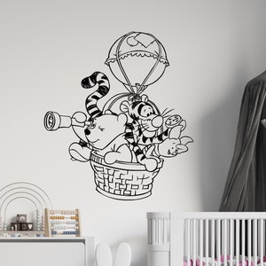 Winnie The Pooh Wall Decal Quotes Tigger Piglet  Boy and girl name decal Trendy sticker Baby room decal 5014