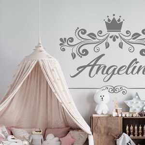 Princess Crown Wall Decal for Girls Room Custom Name Wall Decor CR15 - Etsy