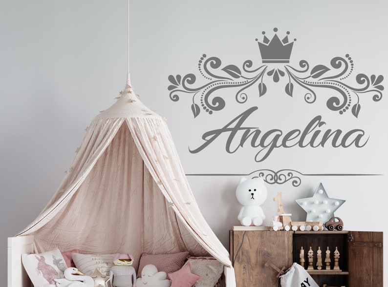 Princess Crown Wall Decal for Girls Room Custom Name Wall Decor CR15 - Etsy