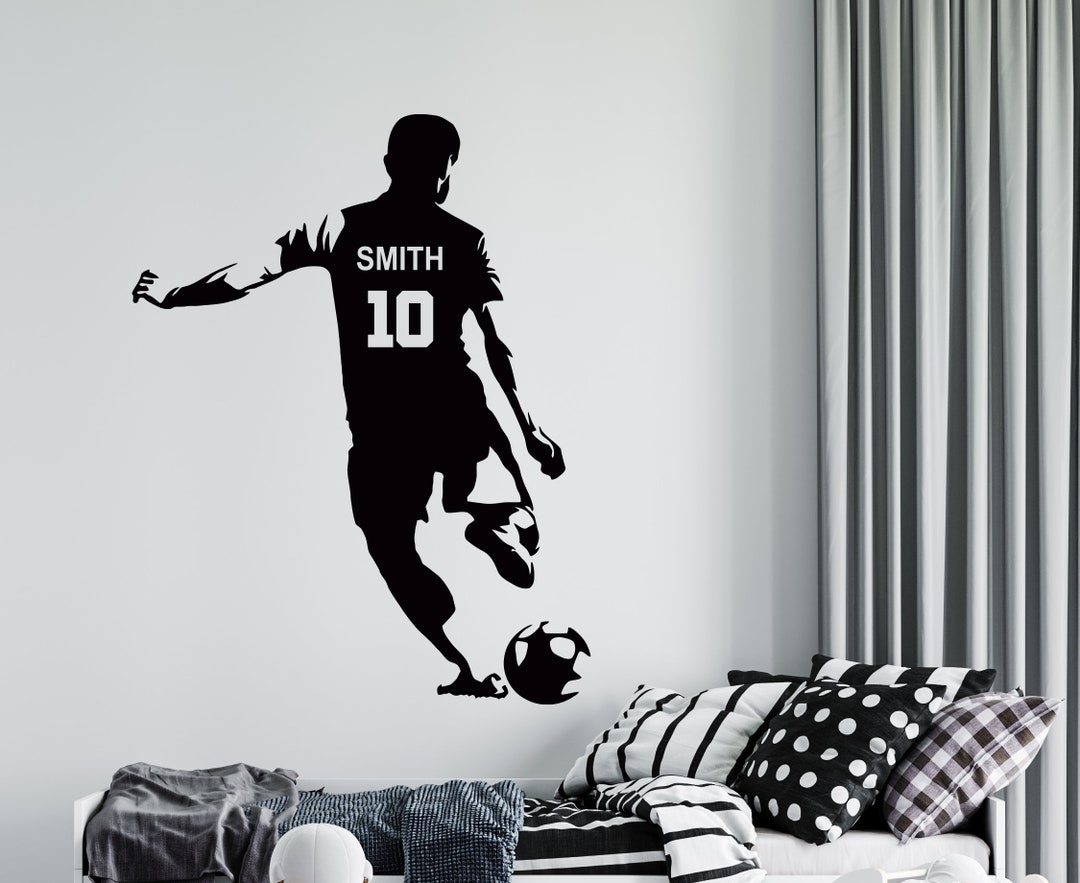 Personalized Soccer Player Vinyl Wall Decal | Custom Name Sticker ...