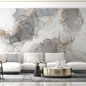 Gray Marble Pattern Wallpaper Marble Texture Peel and Stick Natural Stone Grey Wallpaper Marble Style Wallpaper Wall Art Home PW652