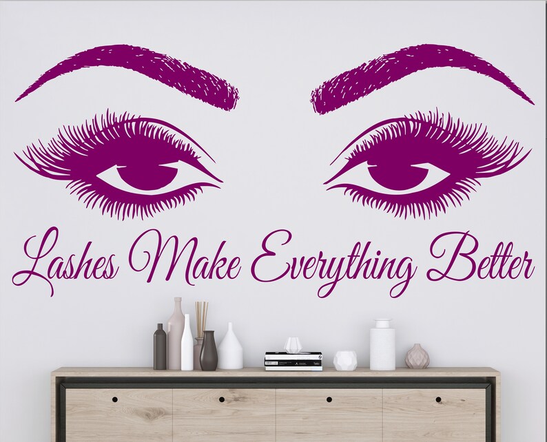Eyelash Decals Eyelashes Wall Decal Window Sticker Beauty Etsy