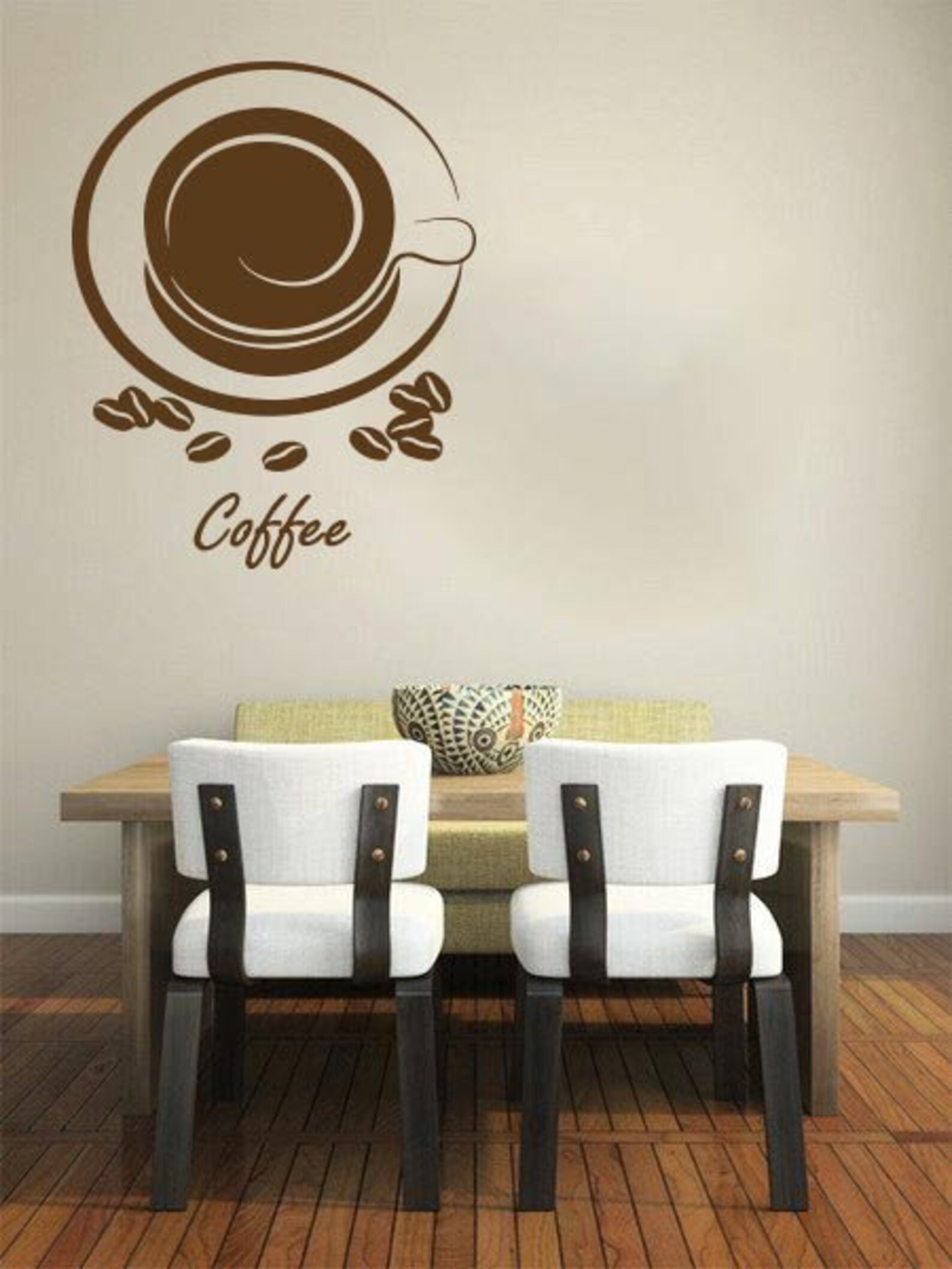 Coffee Wall Decal Coffee Beans Wall Sticker Coffee Wall Etsy
