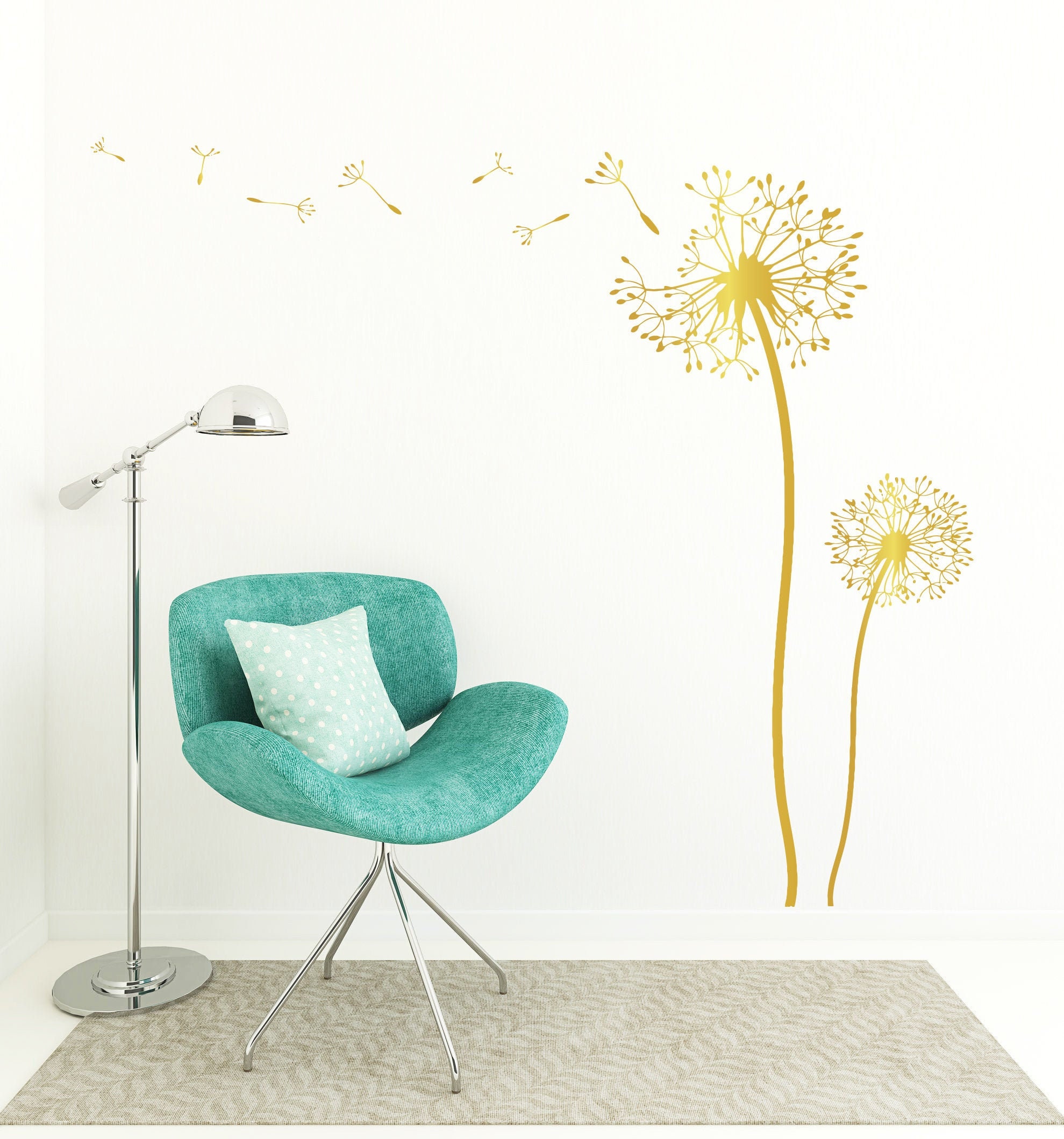 Dandelion Wall Decal Flower Wall Decal Dandelion Flower Etsy