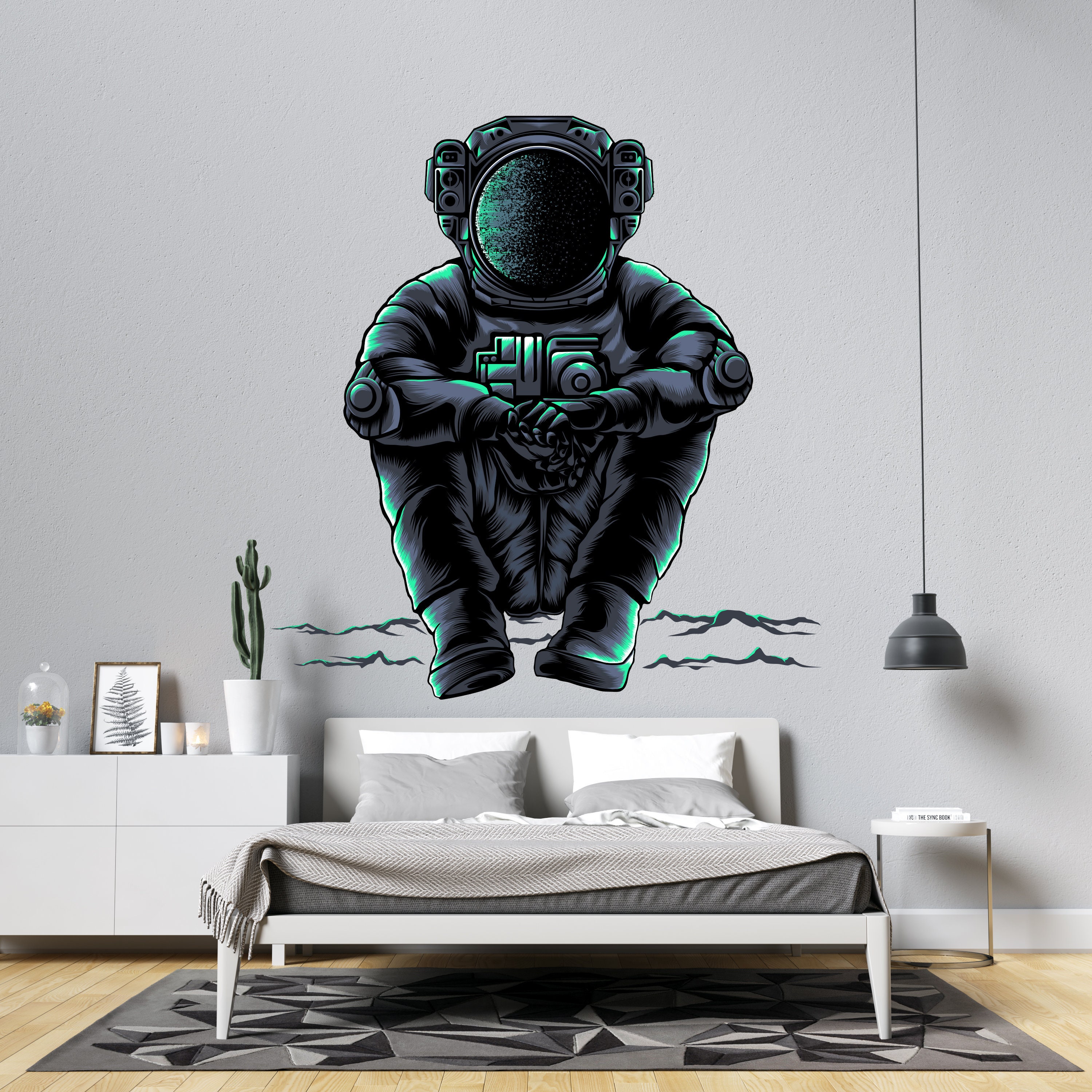 Astronaut Wandtatzug Weltraum Wanddeko für Kinder Schlafzimmer | Etsy