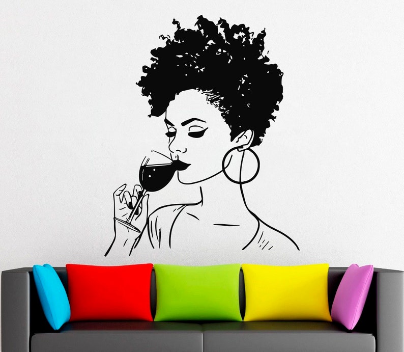 Beautiful African Woman Wall Decal African Girl Wall Sticker Etsy