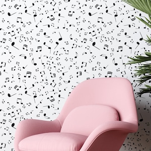 Music Notes Peel and Stick Wallpaper Music Studio Wall Decor Self Adhesive Removable Fabric Wallpaper PW148