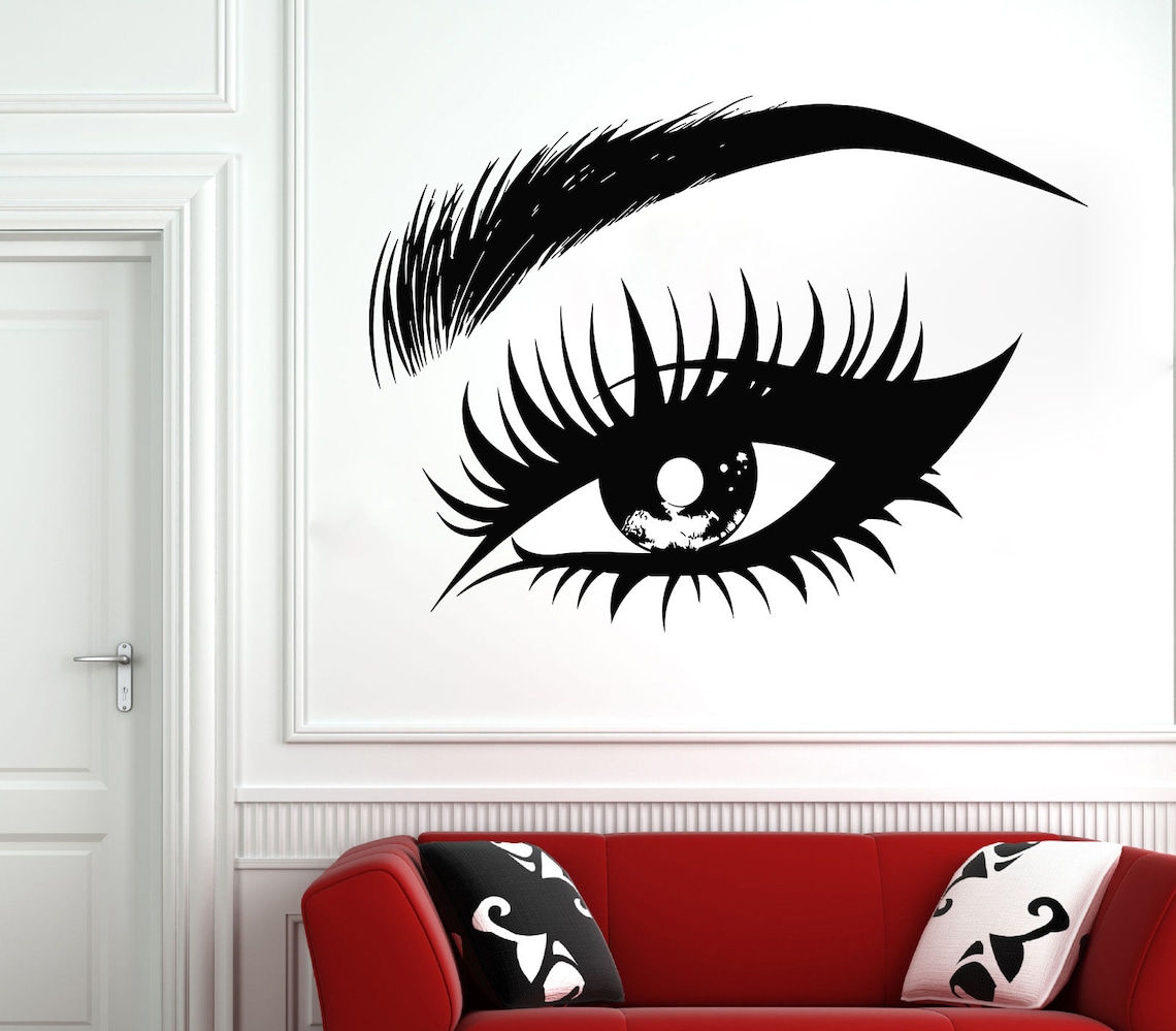 Eyelash decals Eyelashes Wall Decal Window Sticker Beauty Etsy
