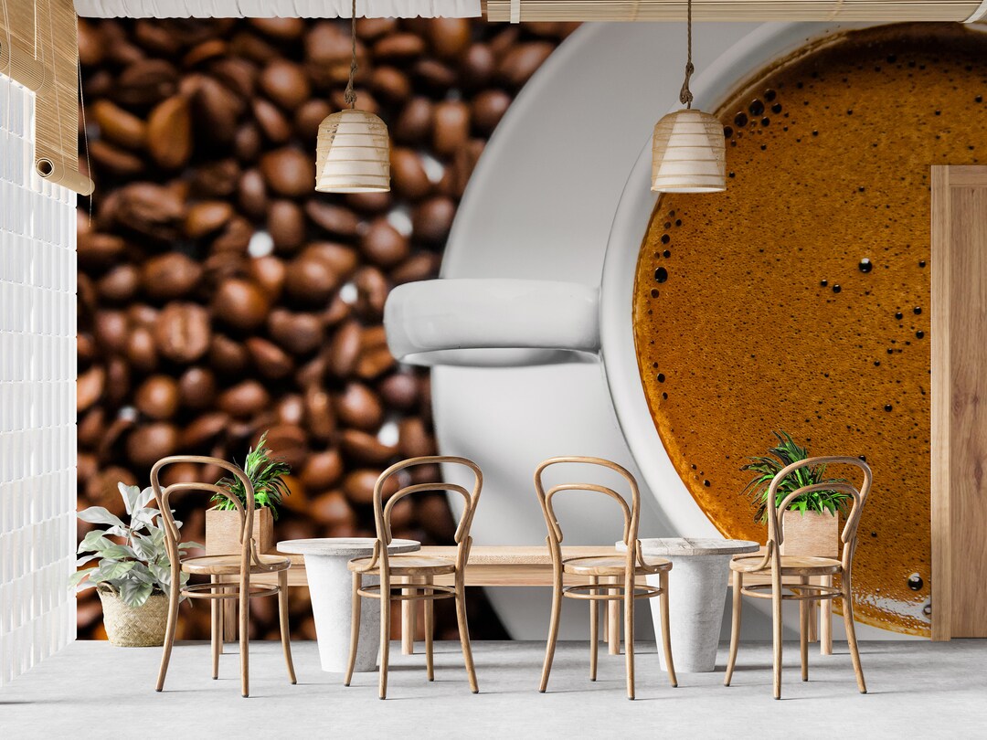Coffee Peel and Stick Wallpaper for Coffee Shop Self Adhesive Removable