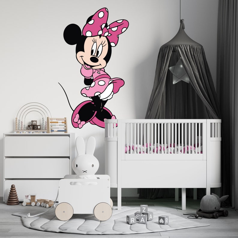 Minnie Mouse Wall Decal Minnie Mouse Sticker Minnie Mouse Etsy