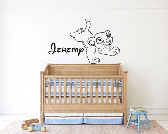 The Lion King Wall Decal Cartoon Wall Sticker Simba Custom | Etsy