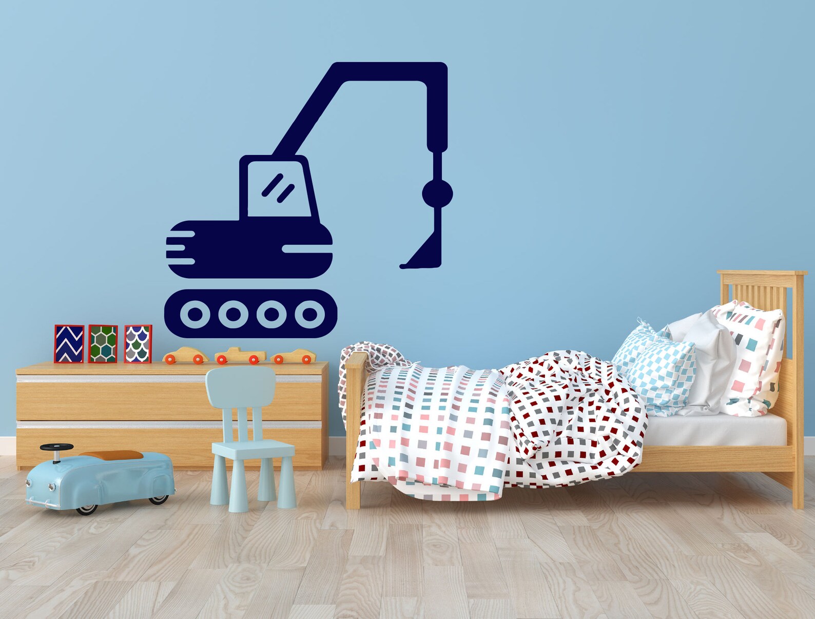 Construction Crane Wall Decal Heavy Construction Wall Etsy