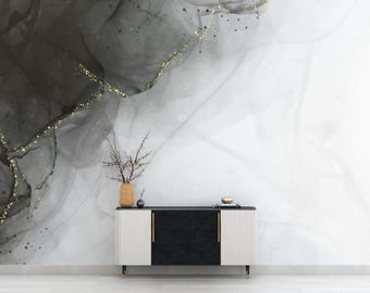 Grey Marble Texture Mural | Neutral Stone Peel and Stick Wallpaper | PW649