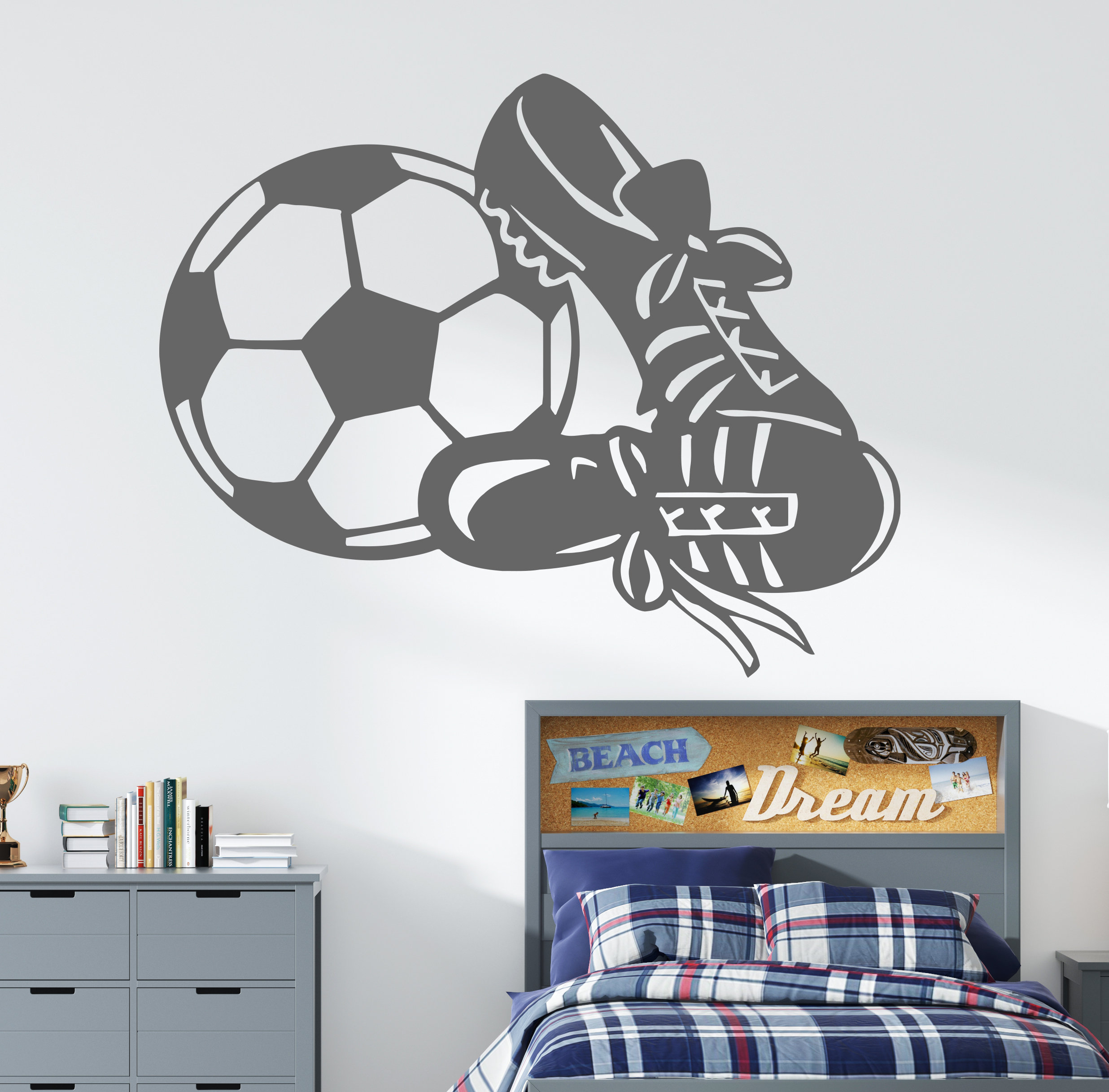 Soccer Wall Decal Soccer Player Wall Sticker Soccer Wall Etsy