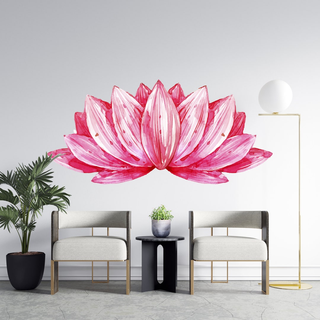 Sacred Lotus Flower Wall Decal | Mandala Yoga Studio Sticker ...